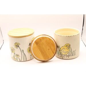 Spectrum Designz Baby Chick Chicken & Dasiy Bee Field 4" Canisters Jar set